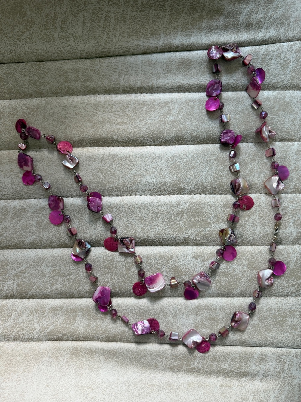 Fuchsia Shell-Disc Layered Necklace - Women Jewelry